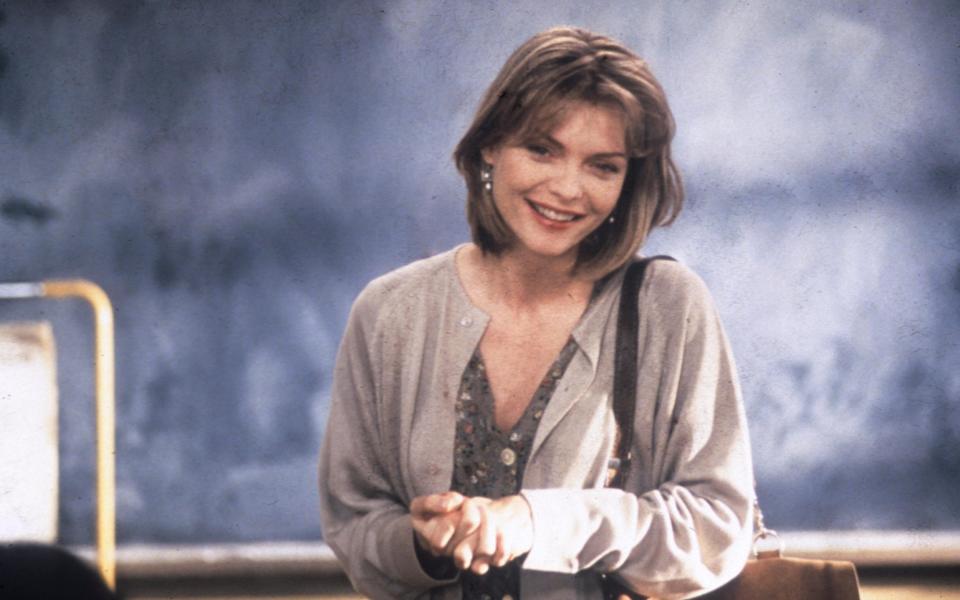 Michelle Pfeiffer in Dangerous Minds (1995), based on the book My Posse Don't Do Homework - alamy