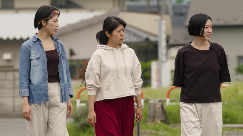 This photo provided by Japan Media Services shows a scene from The Ones Left Behind: The Plight of Single Mothers in Japan, directed by Rionne McAvoy. The award-winning independent documentary film released in 2023 tells the story of single mothers in Japan, weaving together interviews with the women and experts, and showing the other side of a culture whose ideal is for women to get married and become stay-at-home housewives and mothers. (Japan Media Services via AP)