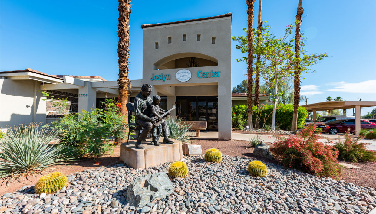 The Joslyn Center is located at 73-750 Catalina Way in Palm Desert.