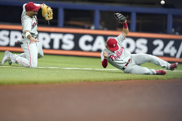 Phillies score late against Alcantara, hold off Marlins 2-1