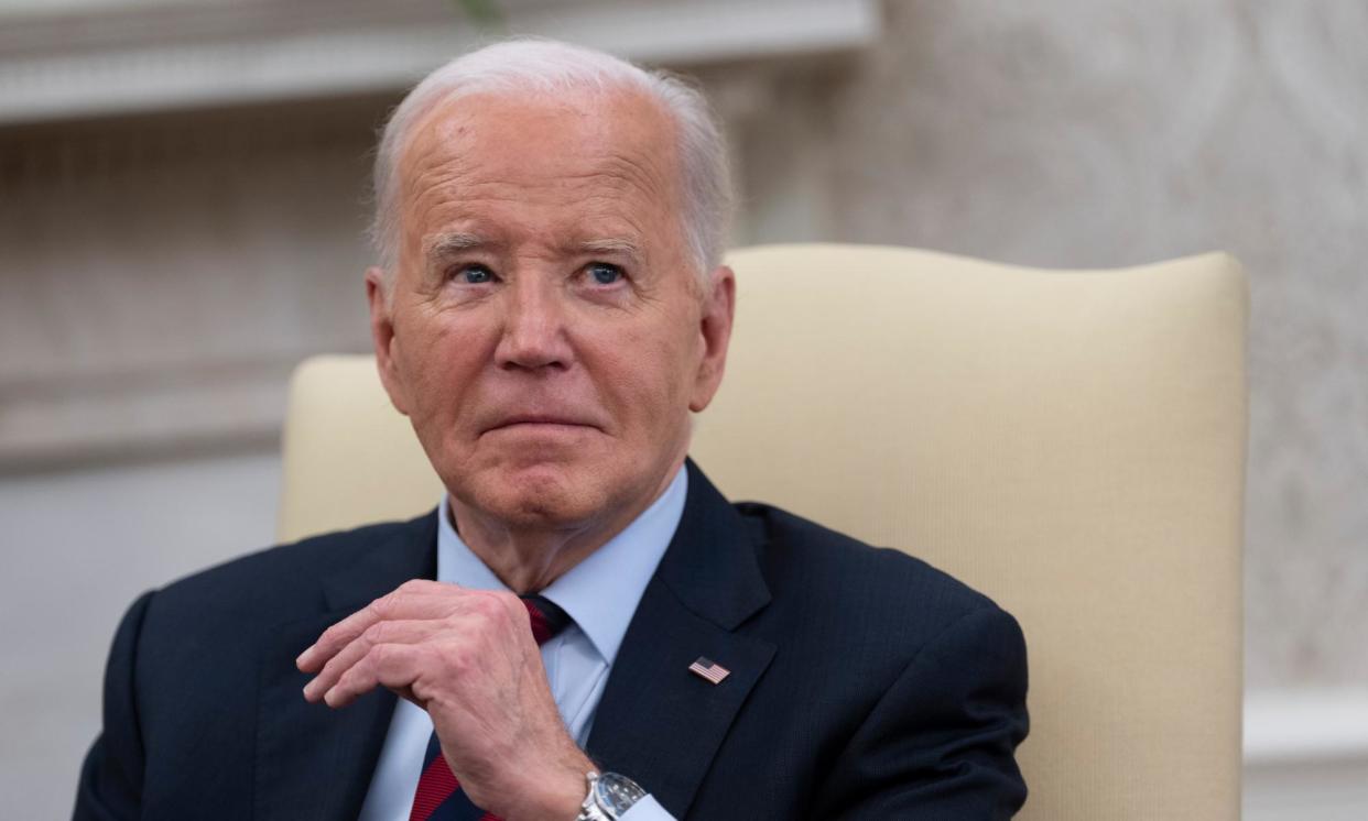 <span>Joe Biden hosts a bilateral meeting with Nato secretary general Jens Stoltenberg at the White House in Washington DC on 17 June 2024.</span><span>Photograph: Chris Kleponis/EPA</span>