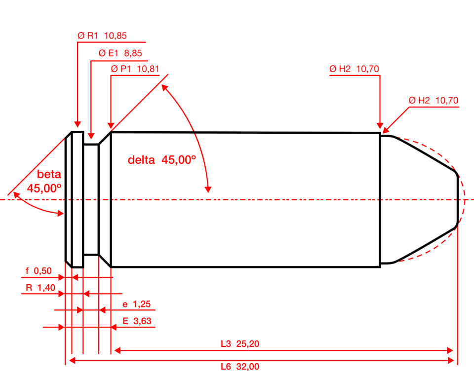 10mm auto cartridge drawing