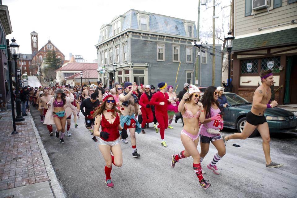 Runners participate in the Cupid's Undie Run in 2016.