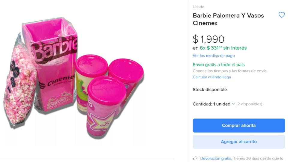 Palomeras y vasos de Barbie causan furor y reclamos por su escasez. Foto: Mercado Libre