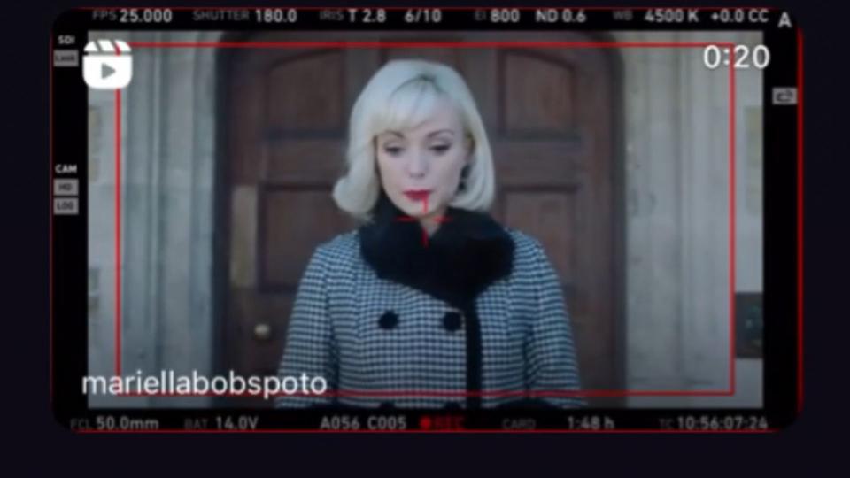 Helen George filming series 14 of Call the Midwife