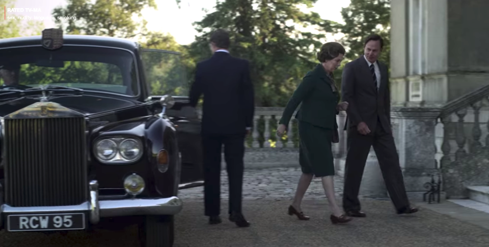 <p>The Queen spends more time being driven around than driving during Season 4, although the production company hasn't tried to re-create one of the extra-tall "state landaulette" Rolls-Royces used for ceremonial duties. Colman's character is seen riding in both a James Young coachbuilt Phantom V and the Mulliner Park Ward Phantom VI shown here. The VI <a href="https://www.ucchire.com/1972-rolls-royce-phantom-vi" rel="nofollow noopener" target="_blank" data-ylk="slk:used for filming;elm:context_link;itc:0;sec:content-canvas" class="link ">used for filming</a> has been either wrapped or digitally recolored and was originally built for a member of the Saudi royal family; its previous film credits include <em>Four Weddings and a Funeral</em>. </p>