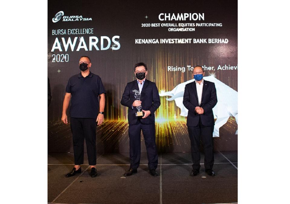 Kenanga Investment Bank Berhad received recognition in seven different areas during the Bursa Excellence Awards. — Picture courtesy of Kenanga