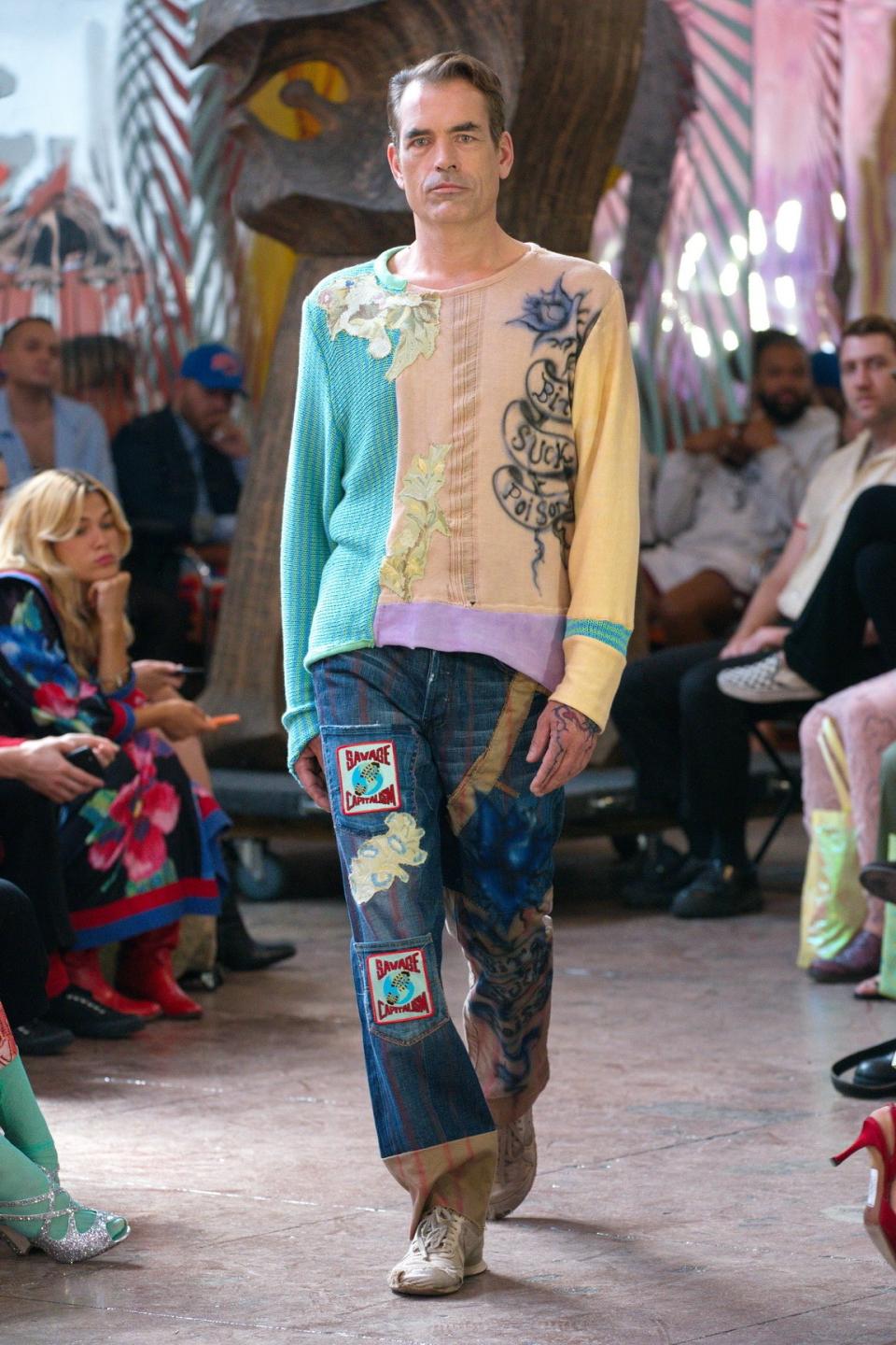 Lou Dallas shows some fantastic "SAVAGE CAPITALISM" jeans.