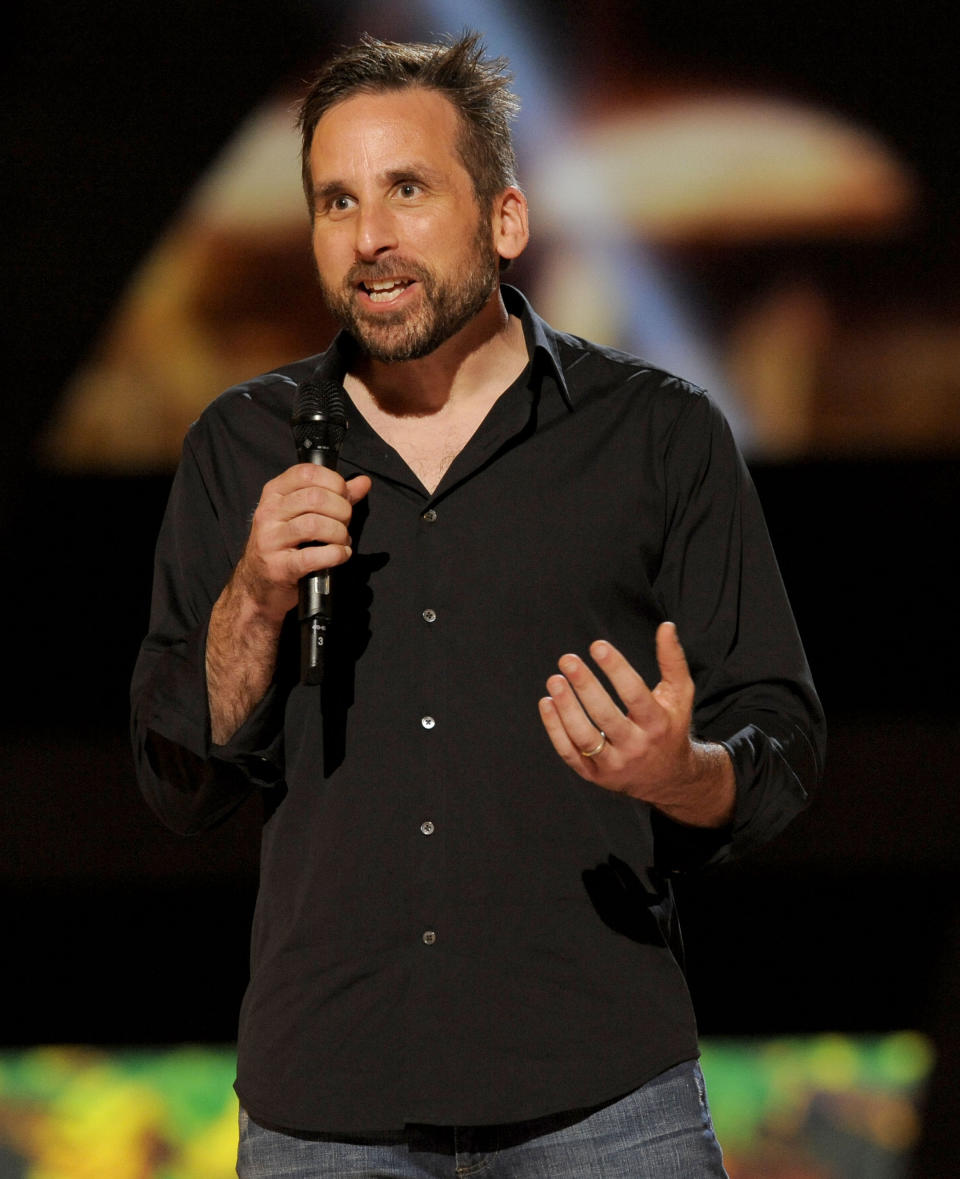 FILE - In this Dec. 7, 2012 file photo, Ken Levine, creative director and co-founder of Irrational Games, presents the world premiere of "BioShock Infinite" on stage at Spike's 10th Annual Video Game Awards at Sony Studios, in Culver City, Calif. Levine is writing a script for Warner Bros. based on the campy sci-fi tale "Logan's Run." (Photo by Chris Pizzello/Invision/AP, File)