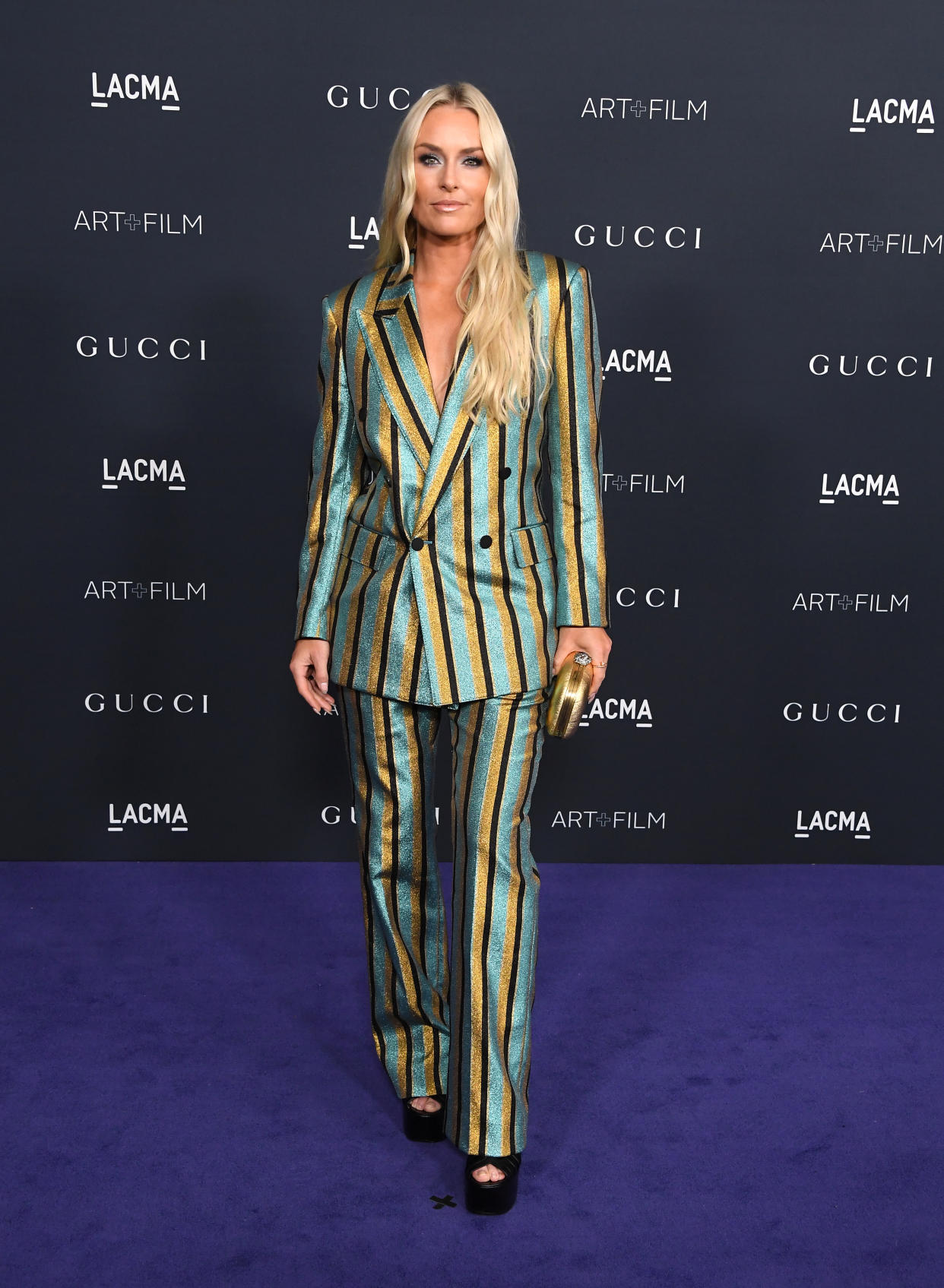 LOS ANGELES, CALIFORNIA - NOVEMBER 05: Lindsey Vonn arrives at the 11th Annual LACMA Art + Film Gala at Los Angeles County Museum of Art on November 05, 2022 in Los Angeles, California. (Photo by Steve Granitz/FilmMagic)