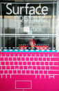 LOS ANGELES, CA - JUNE 18: A new tablet called Surface by Microsoft is unveiled during a news conference at Milk Studios on June 18, 2012 in Los Angeles, California. The new Surface tablet has a 10.6 inch screen complete with cover that contains a full multitouch keyboard. (Photo by Kevork Djansezian/Getty Images)