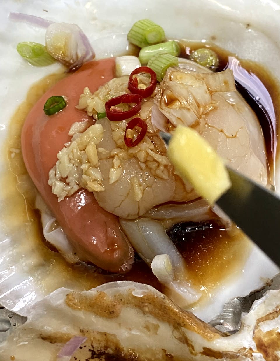 扇貝食譜│烤牛油扇貝  無炭火無焗爐一樣香口