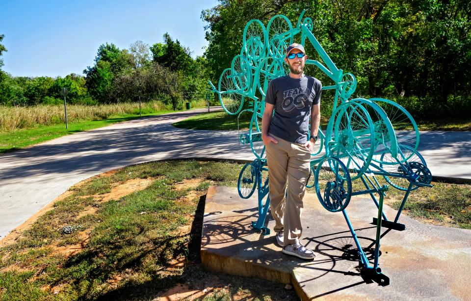 Running/cycling enthusiast Chase Ray is pictured Oct. 13 on Edmond's Spring Creek Trail. Edmond recently approved several agreements with the Oklahoma Department of Transportation to use $3 million of federal dollars allocated through the state agency to expand Edmond's trail system around the north and west sides of Arcadia Lake.