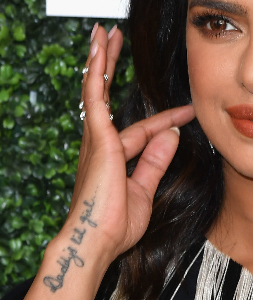 Priyanka's tat on the side of her wrist