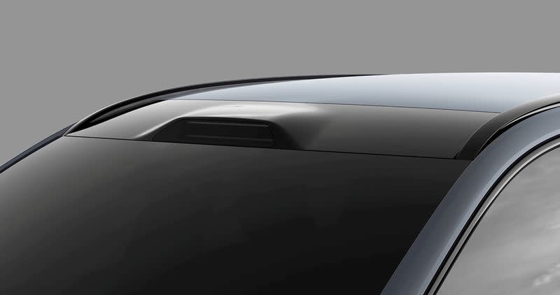 Artist's rendering of the Luminar lidar sensor integrated into the roofline of the next-generation Volvo XC90 SUV