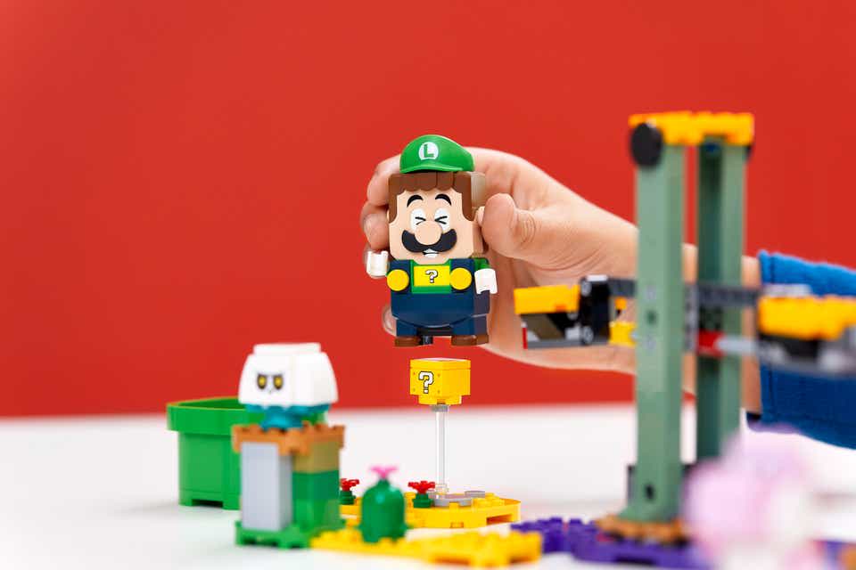 Lego Luigi on a Lego course