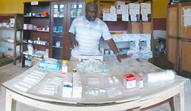 All the items spread out on this table are required to treat a single patient for the advanced form of sleeping sickness. This complex treatment is effective yet impractical, given that most patients live&nbsp;in rural Congo, far from hospitals and health workers. (Photo: HuffPost)