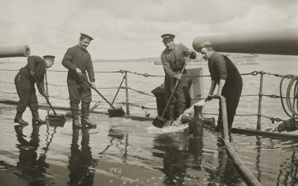 A brush-up for HMS Duke of Edinburgh, shortly after surviving the Battle of Jutland - The Montifraulo Collection/Getty