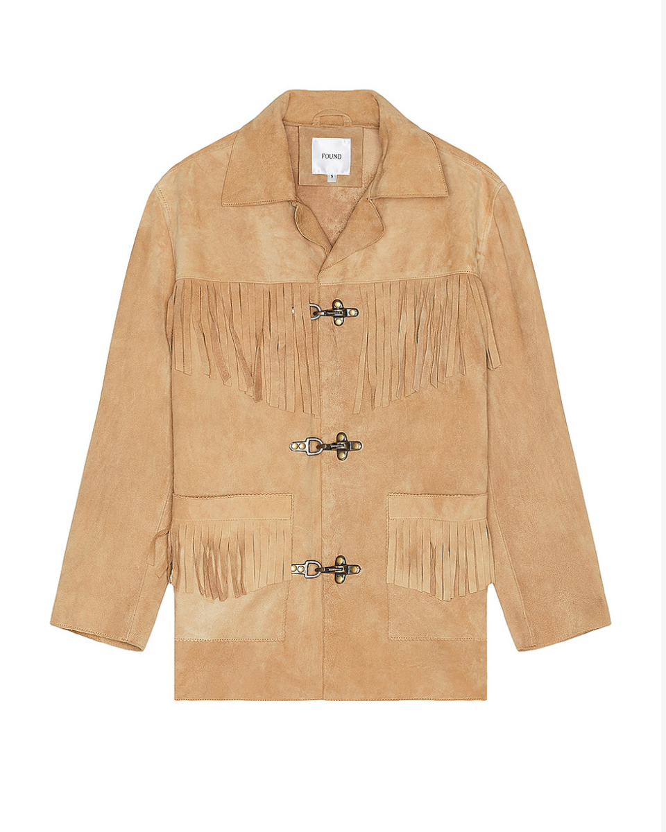 <p><a href="https://go.redirectingat.com?id=74968X1596630&url=https%3A%2F%2Fwww.revolve.com%2Ffound-suede-fringe-jacket-in-tan%2Fdp%2FPUNF-MO7%2F&sref=https%3A%2F%2Fwww.harpersbazaar.com%2Ffashion%2Ftrends%2Fg60216709%2Fbest-spring-jackets%2F" rel="nofollow noopener" target="_blank" data-ylk="slk:Shop Now;elm:context_link;itc:0;sec:content-canvas" class="link ">Shop Now</a></p><p>Suede Fringe Jacket</p><p>$498.00</p>