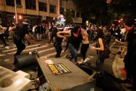 Protesters rally against the death in Minneapolis police custody of George Floyd, in New York