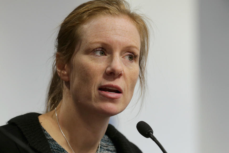 WASHINGTON, DC - FEBRUARY 26:  Facebook Head of Policy Managment Monika Bickert participates in a discussion and question-and-answer session about 'Internet Security and Privacy in the Age of Islamic State' at the Washington Institute for Near East Policy February 26, 2016 in Washington, DC. A former U.S. attorney at the Justice Department, Bickert began work at Facebook in 2012 as lead security counsel, advising the company on matters including child safety and data security.  (Photo by Chip Somodevilla/Getty Images)