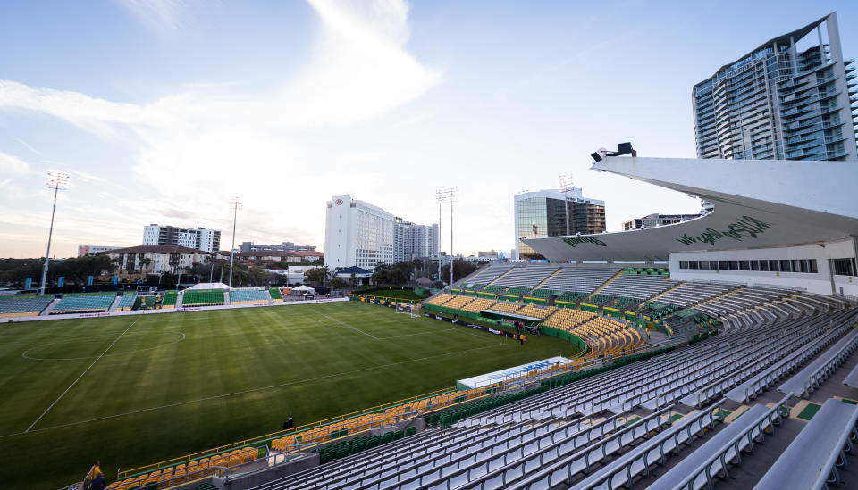 FLORIDA, UNITED STATES - JANUARY 08: general overview before the test match between Hertha BSC and Eintracht Frankfurt at Al Lang Stadium on January 8, 2020 in St. Petersburg, Florida. (Photo by Jan-Philipp Burmann/City-Press GmbH via Getty Images)