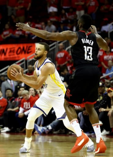 Stephen Curry added 18 points, six rebounds and eight assists for the Warriors in a 119-106 win over Houston in game one of the Western Conference Finals