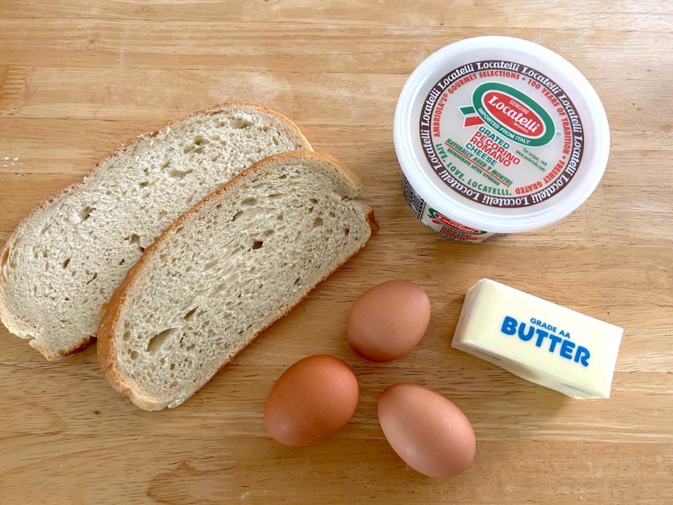 Ingredients for Ina Garten's cacio e pepe eggs