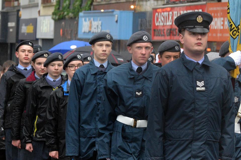 RAF Cadets taking part in the annual Remembrance event on Sunday. (Photo: Tony Hendron)