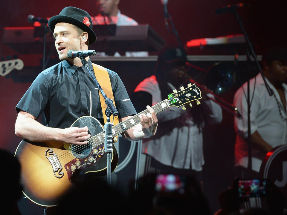 Justin Timberlake performs during MasterCard and Justin Timberlake Intimate Priceless Miami Performance at Fillmore Miami Beach