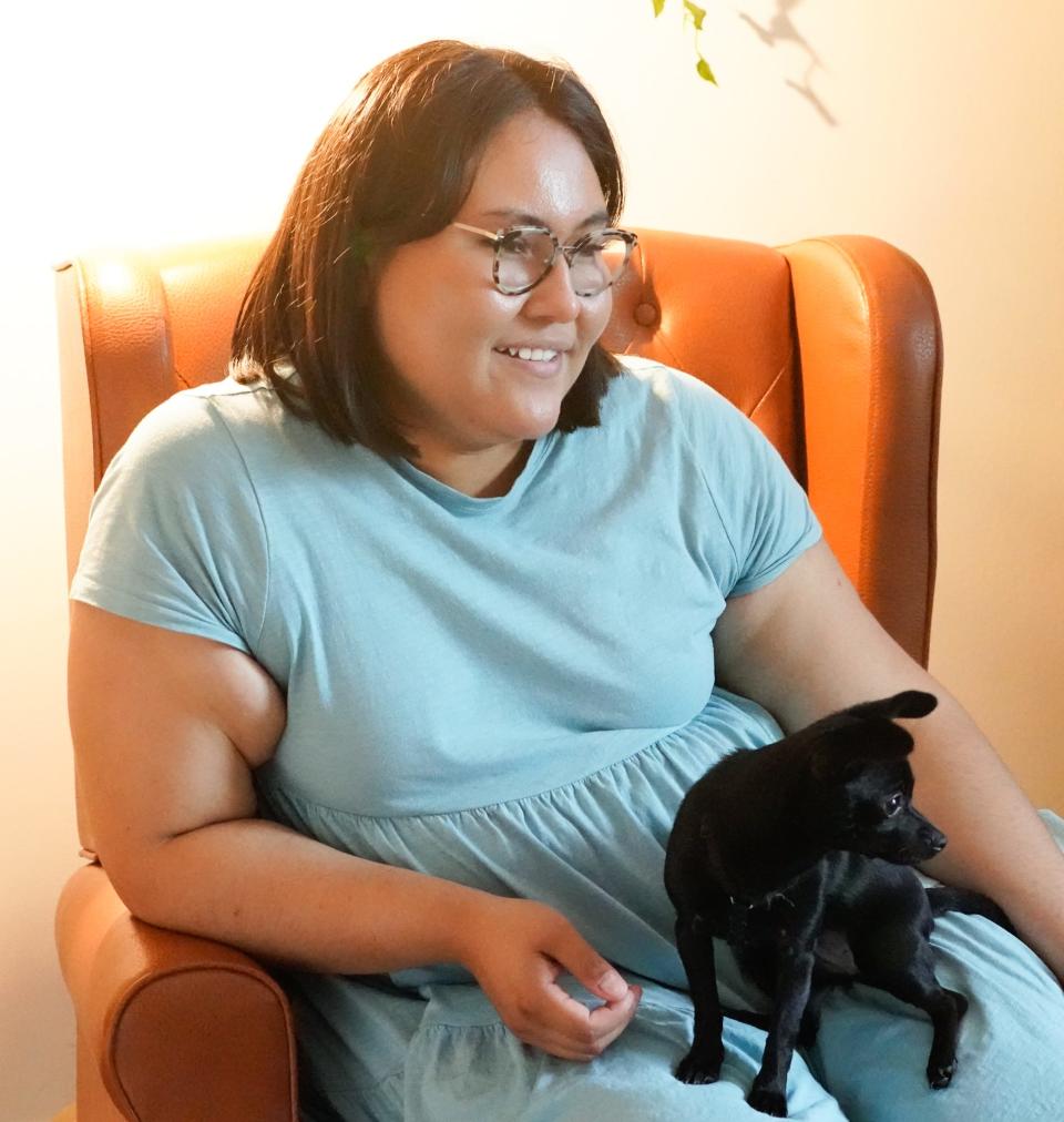 DACA recipient and neighborhood advocate for the Indianapolis Mayor's Office, Alicia Cardoza-Regalado is photographed at her home on Tuesday, June 14, 2022, in Indianapolis. 