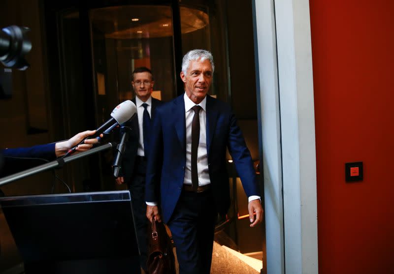 Swiss Attorney General Michael Lauber arrives before an interview by the Judicial Committee of the Swiss Parliamen, in Bern