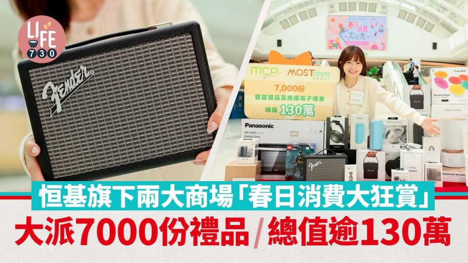 恒基兩大商場「春日消費大狂賞」大派7,000禮品/禮品總值逾130萬