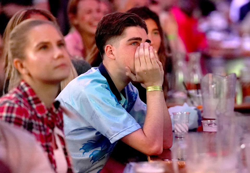 Fans watching England v Denmark (PA Wire)