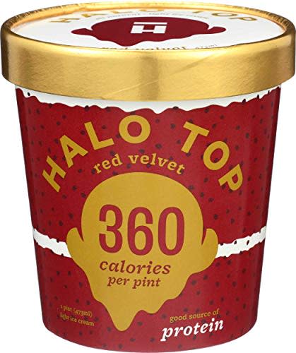 Halo Top Red Velvet Light Ice Cream, 16 Fluid Ounce -- 8 per case.