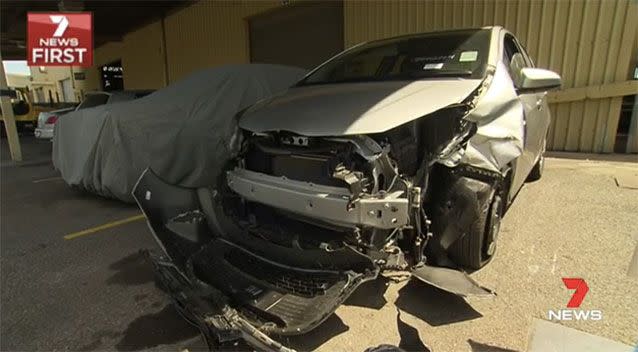 One of the stolen vehicles allegedly damaged by the group. Source: 7 News