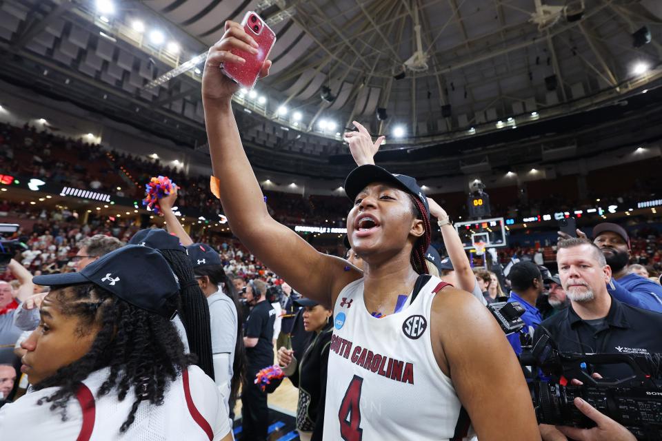Aliyah Boston helped the defending national champion South Carolina Gamecocks reach their third straight Final Four.