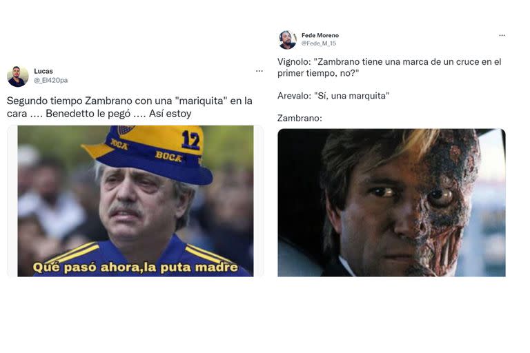 Carlos Zambrano y Darío Benedetto se habrían peleado en el entretiempo y llegaron los memes