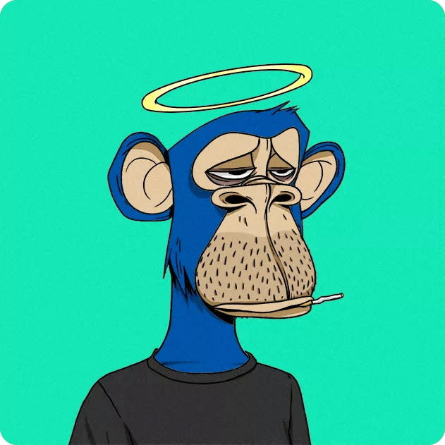 'Bored Ape #8971', part of the Bored Ape Yacht Club collection of 10,000 computer-generated cartoon apes which are traded in the form of NFT is seen in this undated handout