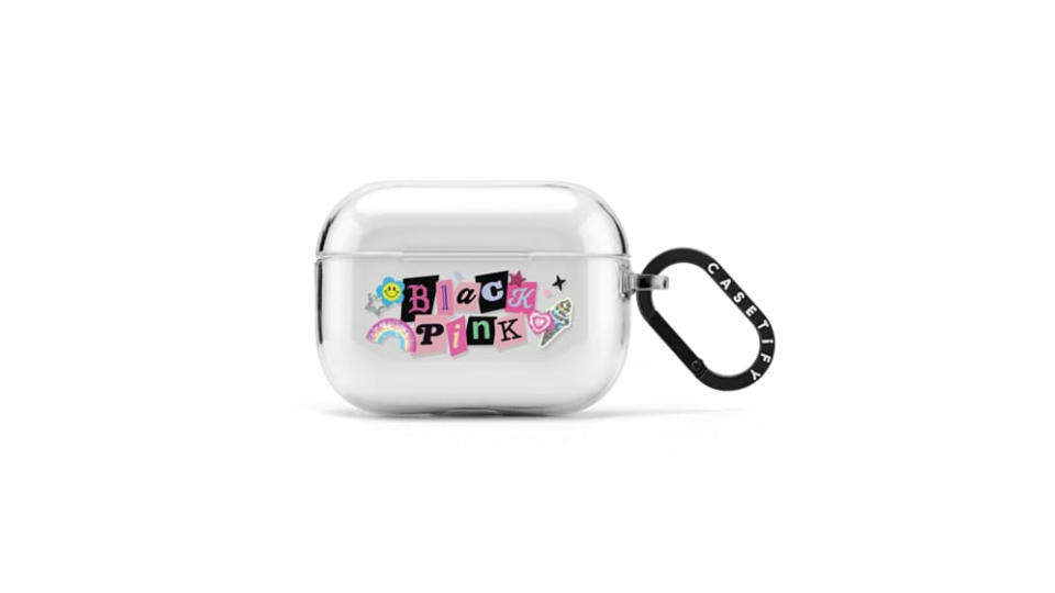 A photo of a BLACKPINK Sticker AirPods Case. (Photo: Casetify)