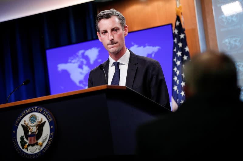 U.S. State Department Spokesman Ned Price holds news briefing at State Department in Washington