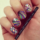 <div class="caption-credit"> Photo by: Chelsea King</div>Chelsea King's psychedelic rainbow nails looks so professional-check out her blog: chelseasgetnailed.com