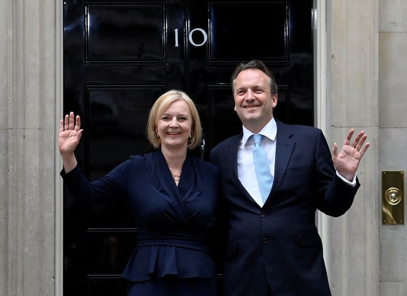 New British PM Truss in Downing Street in London