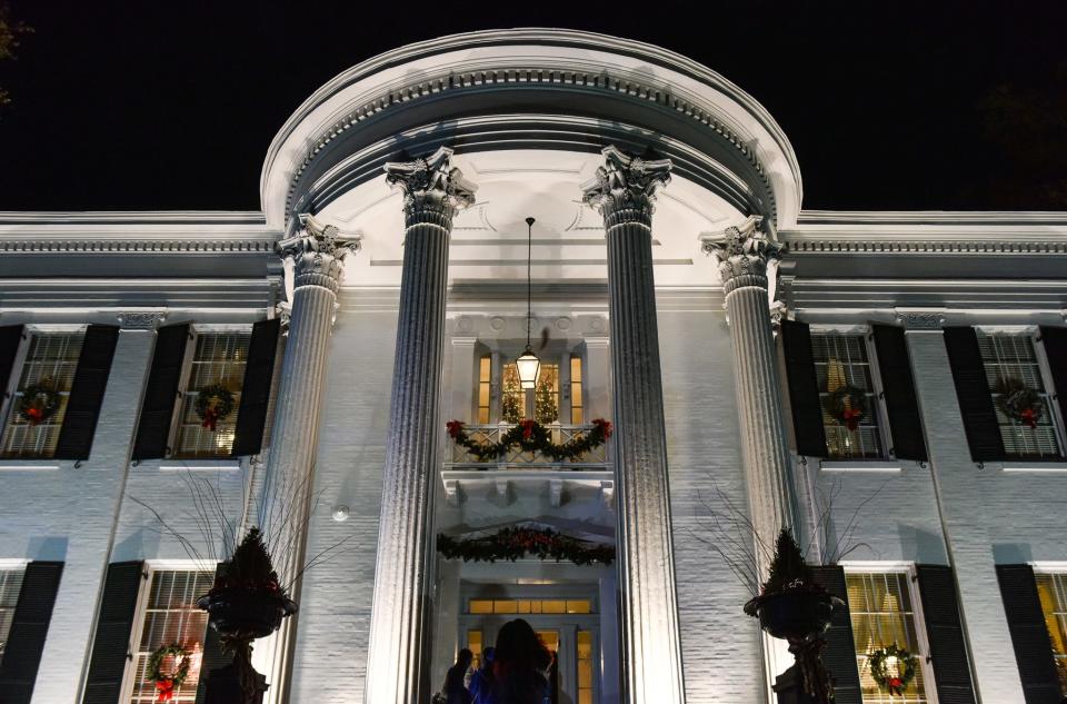 The Governor's Mansion is seen during Visit Jackson's 'Capital City Lights' holiday event in downtown Jackson, Miss., Friday, December 2, 2022.