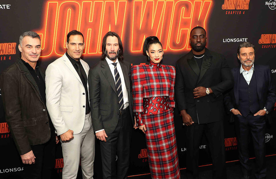 Chad Stahelski, Marko Zaror, Keanu Reeves, Rina Sawayama, Shamier Anderson and Ian Mcshane