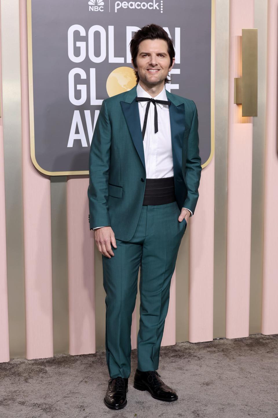 Adam Scott attends the 2023 Golden Globes.