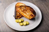 If your vision of the perfect grilled cheese has a little touch of heat, add gochujang for a savory, warming factor that enhances the combo of white cheddar, Gruyère, fontina, pancetta, and tangy pickled okra. <a href="https://www.epicurious.com/recipes/food/views/gochujang-grilled-cheese-56389469?mbid=synd_yahoo_rss" rel="nofollow noopener" target="_blank" data-ylk="slk:See recipe.;elm:context_link;itc:0;sec:content-canvas" class="link ">See recipe.</a>