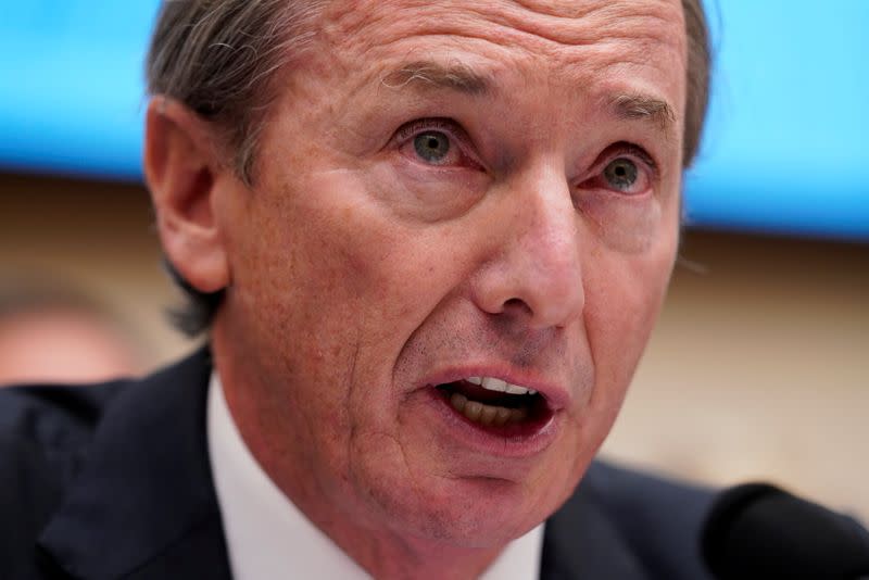 FILE PHOTO: James P. Gorman, chairman & CEO of Morgan Stanley, testifies before a House Financial Services Committee hearing on Capitol Hill in Washington