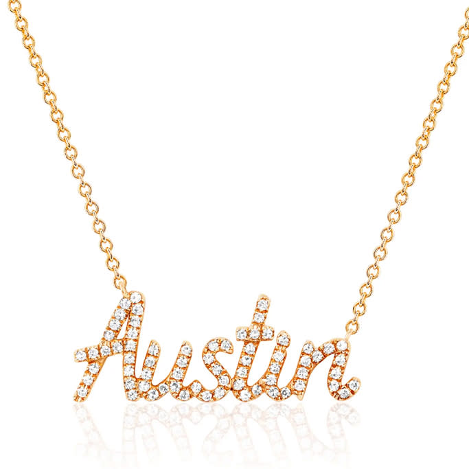 EF Collection Diamond Script Customizable Necklace