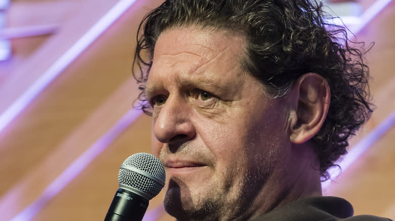 Marco Pierre White talking into microphone